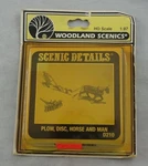 Woodland Scenics Plow, Disc, Horse & Man Scale D210 (1997). Fixed Price $8.99.