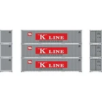 Athearn ATH63394 40' Smooth Side Containers K Line #2 (3) Ho Scale. Fixed Price $41.99.
