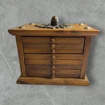 Vintage Wood And Cork 8 Coaster Box Mid Century Good Condition. Fixed Price $10.00.