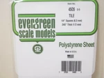 White Tile Sheet 1/4" Sq .040" Thick 6 X 12" Evergreen Scale Model Plastic 4505. Fixed Price $5.99.