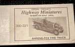 Jordan Ho Scale Ahrens-fox Fire Truck Model Kit Red Plastic 360-221. Fixed Price $17.49.