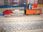Ho Scale Santa Fe F7 With Gold Line Freight Car. Fixed Price $59.79.