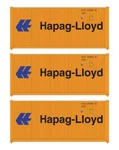 Walthers Ho 20' Fully Corrugated Container 3-PACK Hapag-lloyd 949-18053. Fixed Price $30.79.