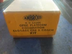 Ambroid Ho 61' Open Platform Combination Baggage Car & Coach Kit - Built. Fixed Price $25.00.