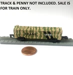 1 CLOSE2 Scale 3/4" Miniature Military Camo Freight Train Car Micro Machines. Fixed Price $24.99.