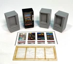 Ho Scale Resin Snack Vending Machines Unpainted (set Of With Decals) (2374). Fixed Price $16.00.