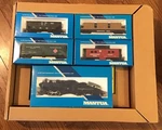 1986 Mantua Blue Box Ho Electric Train Set-comp W/ Pennsylvania Engine & 4 Cars. Fixed Price $150.00.