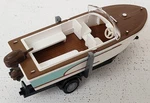 Wiking New Ho 1/87 Scale Motor Boat W/trailer Blue & White With Brown Decking. Fixed Price $31.99.