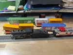 Ho Scale Tyco Mantua Big Six 0-6-0 Unlettered With Silver Streak Set & More Cars. Fixed Price $70.00.