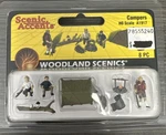 Woodland Scenics Ho Scale Accents #A1917 Campers 8 Pc Nip. Fixed Price $16.99.