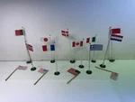 Ho Scale Assorted Flags Of Many Countries Approximately 4" Tall. Fixed Price $19.99.