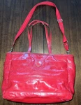Coach Signature Patent Leather Embossed Diaper Bag Shoulder F19256 Tote Red. Fixed Price $69.99.