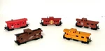 Ho Scale 5-CABOOSE Lot Roco Atsf Up Bay Window Ready To Run Vtg Set. Fixed Price $49.88.