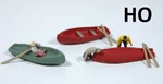 Ho Scale 3 Row Boats, 6 Oars Building Kit, JLI-492. Fixed Price $14.39.