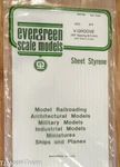 Evergreen Styrene #4250 6 X 12", V-groove .040" Thick -- .250" Spacing. Fixed Price $6.25.