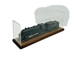 12" Long Ho Scale Model Train Display Case, Walnut Base. Fixed Price $47.00.