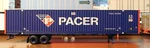 Athearn Rtr 53' Pacer Stacktrain Chassis & Container Pahz Pacu Ho Scale. Fixed Price $55.99.