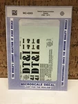 Microscale Decal Ho MC-4303: Detroit Toledo & Ironton Diesels (1962-1977). Fixed Price $10.00.