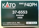 Ho Scale Kato Emd F40PH Amtrak #400 37-6553. Fixed Price $150.00.