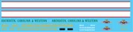 Ho Scale Aberdeen, Carolina & Western SD40-3 Locomotive Decals. Fixed Price $12.00.