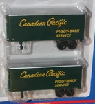 Athearn Canadian Pacific Two 25' Trailers #92482 - Ho Scale Semi Pup. Fixed Price $29.99.