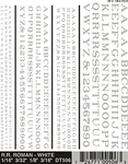 Woodland Scenics 506 All Scale Dry Transfers Railroad Roman Type Face. Fixed Price $14.99.