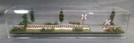 Ho Scale 16" Single Track- Train Display Case-summer Scene-w/ Railroad Crossing. Fixed Price $74.95.