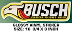 Busch Cleaners - Polishes Waxes Glossy Vinyl Decal Sticker Vintage Racing. Fixed Price $10.87.