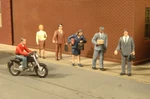 Bachmann Trains City People With Motorcycle - Ho 6 Pieces 33101 Nib New. Fixed Price $11.20.