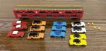 Vintage Bachmann Ho Scale 89' Tri Level Red Atsf Transporter With 13 Cars. Fixed Price $26.80.