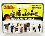 Ho Scale Woodland Scenics A1909 Depot Workers & Accessories Figures (12) Pcs. Fixed Price $20.39.
