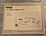 Vintage 70S Tyco Ho Scale Trains 55 Piece Die Cut Scenic City Cardstock. Fixed Price $23.00.