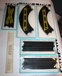 New Tyco Track 6701 9" Straight 6717 Lane Changer 6705 Curve Rail Nos Misp. Fixed Price $44.99.