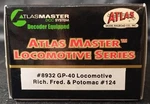 Atlas Ho Scale Locomotive Richmond Fredericksburg & Potomac GP-40 Dcc #8932 Nib. Fixed Price $139.95.