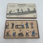 Nos Marklin Painted Lead Ho Scale Railroad Workers Set 0203. Fixed Price $124.99.