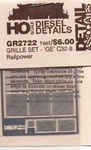 Detail Associates 2722 Ho Scale Ge Air Grilles -- C32-8/C44-9. Fixed Price $9.99.