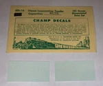 Champ Ho Decal Steam Locomotive Tender Capacities White #HD-16W. Fixed Price $6.00.