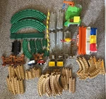 Geotrax Vtg Fisher Price Toy Set Buildings Tracks 71 Piece Acces.. Fixed Price $115.00.