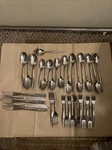Vtg International Superior Stainless Flatware Radiant Rose 37 Pc Silverware Set. Fixed Price $49.99.