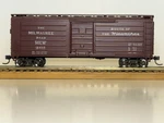 Scale,roundhouse,milwaukee Railroad, Brown 40 Single Door Boxcar #MILW-18455. Fixed Price $24.00.