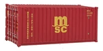 Walthers Scenemaster 949-8059 Ho 20' Container Msc Red. Fixed Price $11.99.