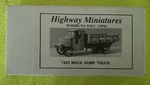 Ho Jordan 360-210 Highway Miniatures 1923 Mack Dump Truck Nib. Fixed Price $18.00.