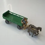 Wiking Drawn Trailer Green/beige Brown Horses 1:90 Vintage 1960-65 #57P. Fixed Price $13.42.