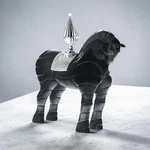 Daum Cheval Porteur De Feu Horse Sculpture Sku 03616 Hilton Mcconnico Black. Fixed Price $14999.00.