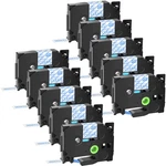 10X TZE-133 1/2'' Blue On Clear Label Tape Compatible With Brother PT-1010 H500. Fixed Price $35.98.