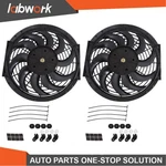 Labwork 2X 12 Inch Universal Electric Radiator Cooling Slim Fan Push Pull Mount. Fixed Price $27.11.