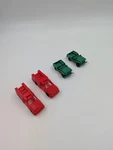 Vintage Ahm Lot Of 2 Fire Truck 3" Plastic Scale Model Hong Kong And Jeeps. Fixed Price $19.00.