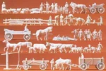 Preiser 16327 Rural Groups And Wagons 60X Unpainted Figures Oo/ho Gauge. Fixed Price $37.21.