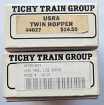 Tichy Usra 2-BAY Hopper Cars #4027 & 4029 Rib Side Panel Scale. Fixed Price $19.95.