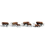 Woodland Scenics A1843 Ho Hereford Cow Figures (set Of 7). Fixed Price $24.99.